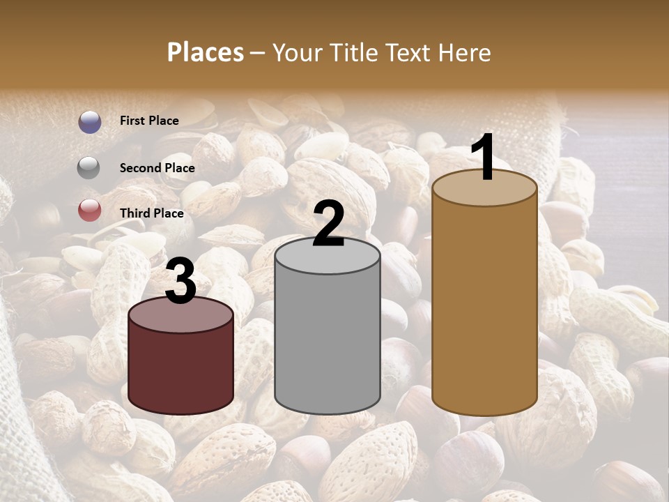 A Sack Full Of Nuts On A Wooden Table PowerPoint Template