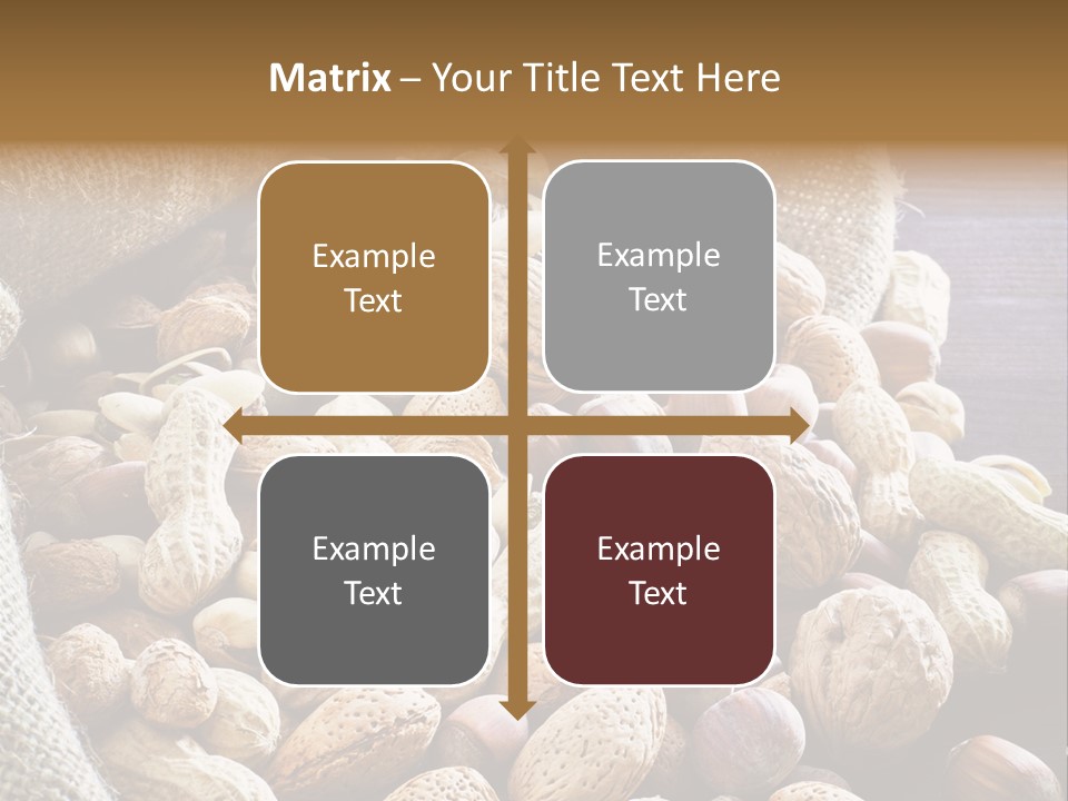 A Sack Full Of Nuts On A Wooden Table PowerPoint Template