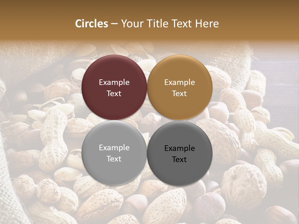 A Sack Full Of Nuts On A Wooden Table PowerPoint Template
