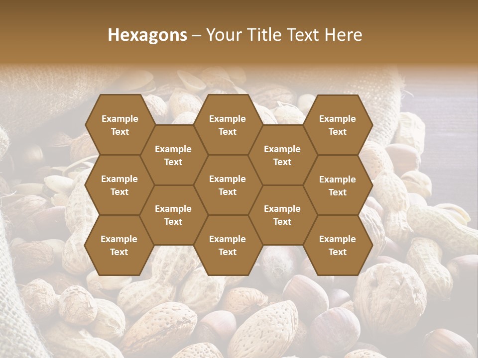 A Sack Full Of Nuts On A Wooden Table PowerPoint Template