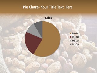 A Sack Full Of Nuts On A Wooden Table PowerPoint Template