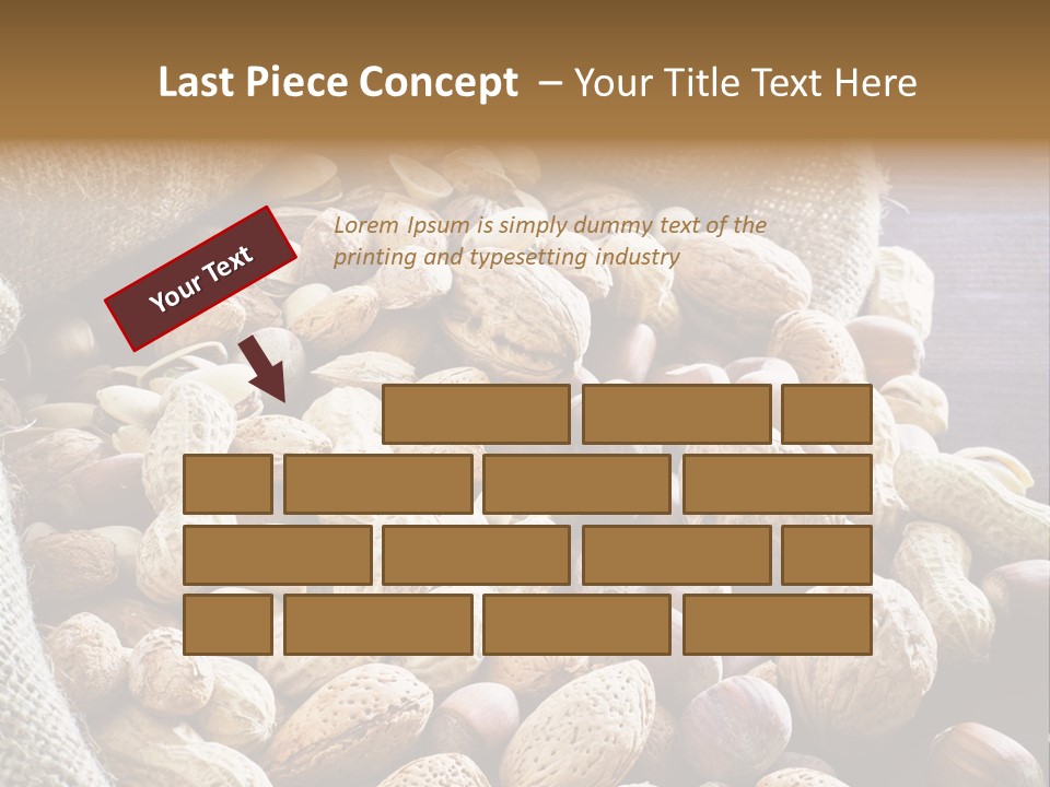 A Sack Full Of Nuts On A Wooden Table PowerPoint Template
