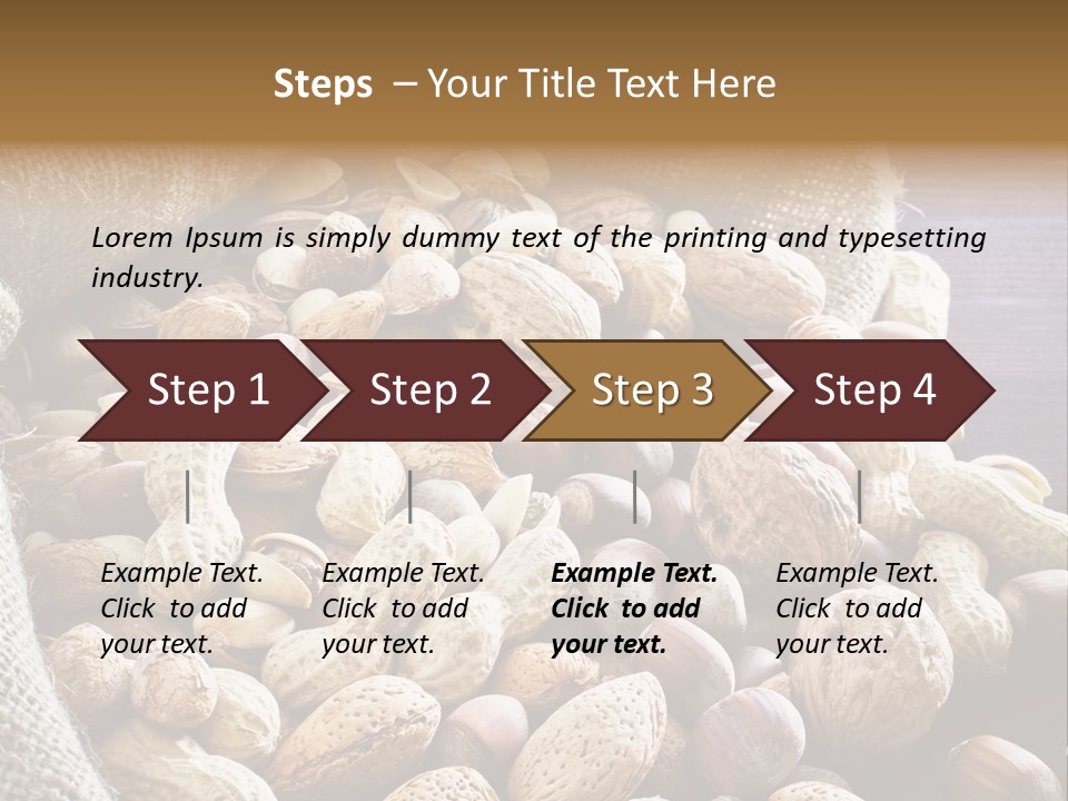 A Sack Full Of Nuts On A Wooden Table PowerPoint Template