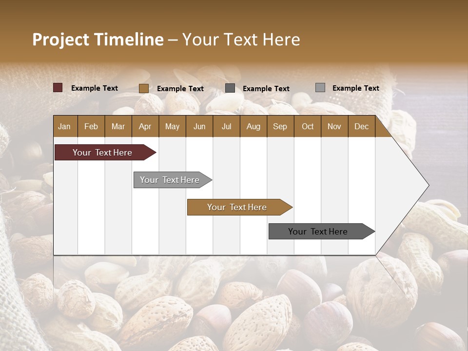 A Sack Full Of Nuts On A Wooden Table PowerPoint Template