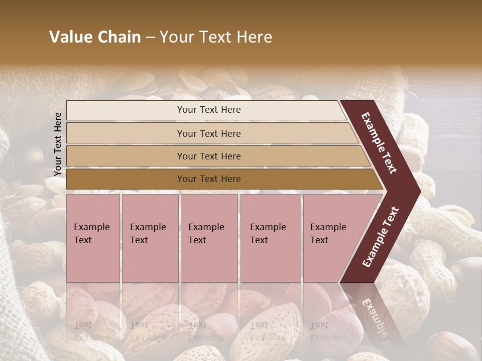 A Sack Full Of Nuts On A Wooden Table PowerPoint Template