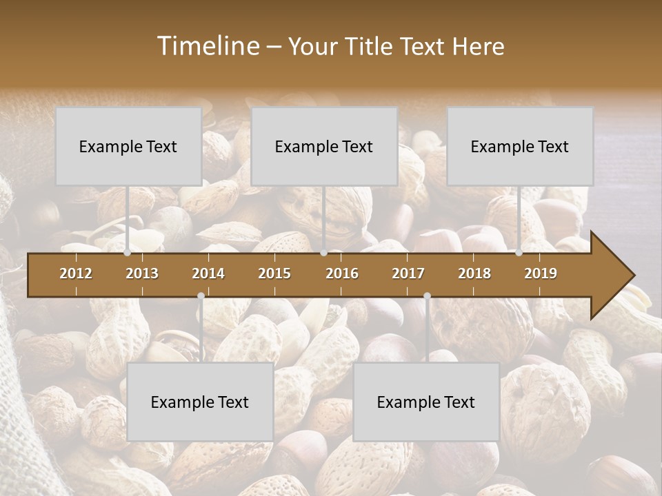 A Sack Full Of Nuts On A Wooden Table PowerPoint Template