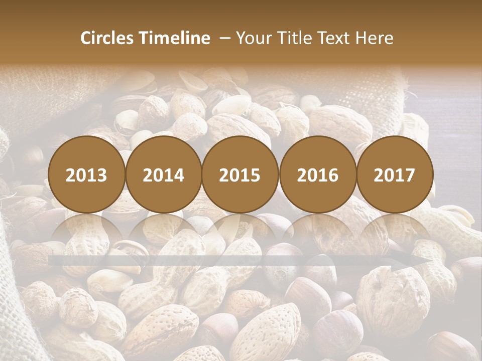 A Sack Full Of Nuts On A Wooden Table PowerPoint Template