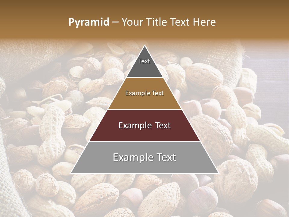 A Sack Full Of Nuts On A Wooden Table PowerPoint Template