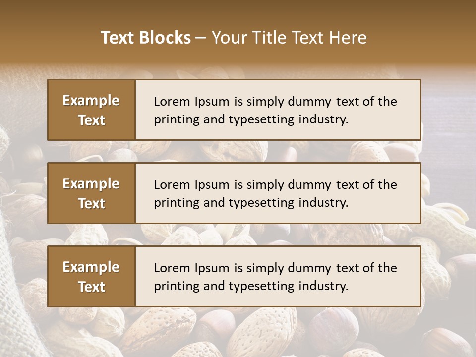 A Sack Full Of Nuts On A Wooden Table PowerPoint Template