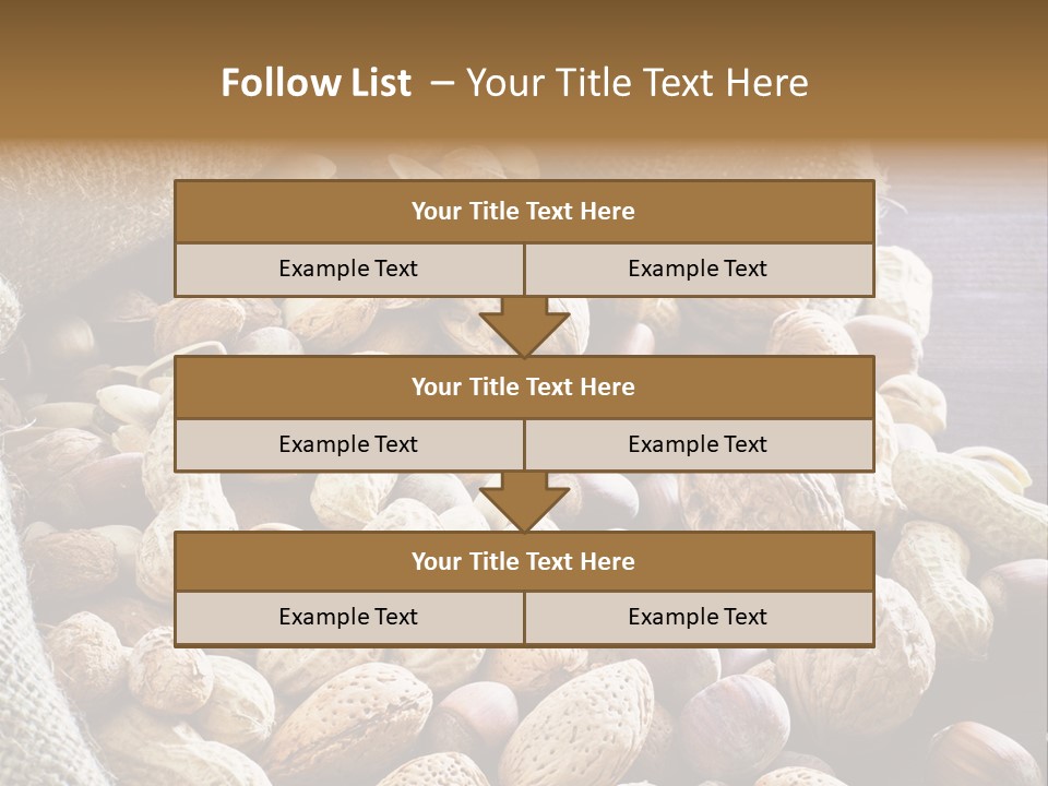 A Sack Full Of Nuts On A Wooden Table PowerPoint Template