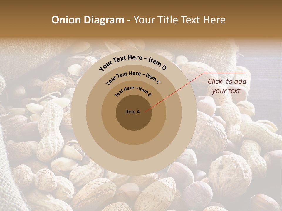 A Sack Full Of Nuts On A Wooden Table PowerPoint Template