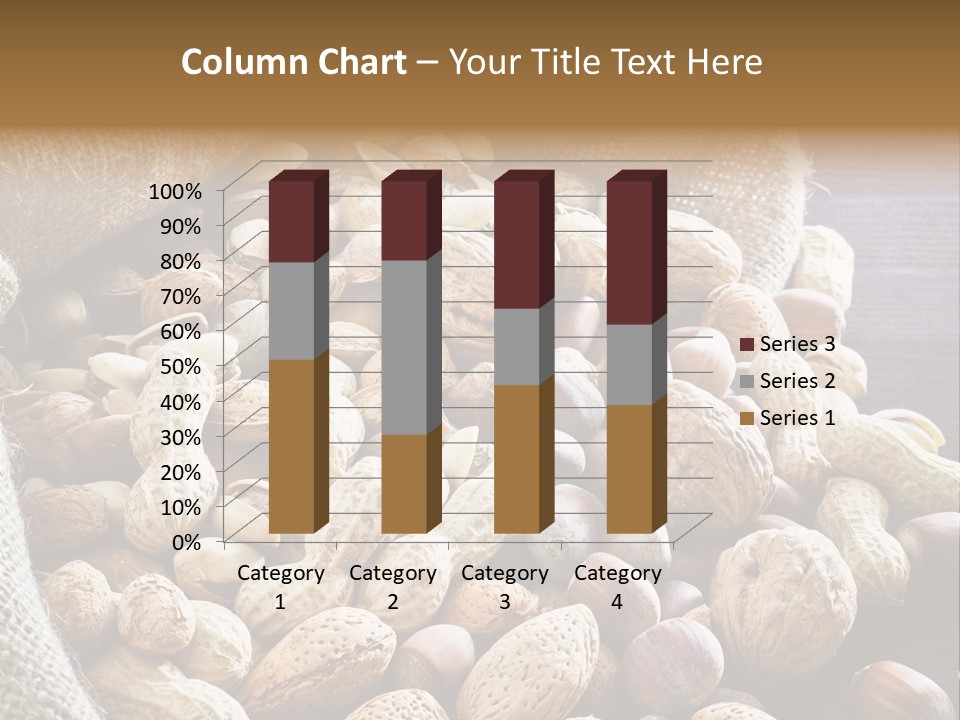 A Sack Full Of Nuts On A Wooden Table PowerPoint Template
