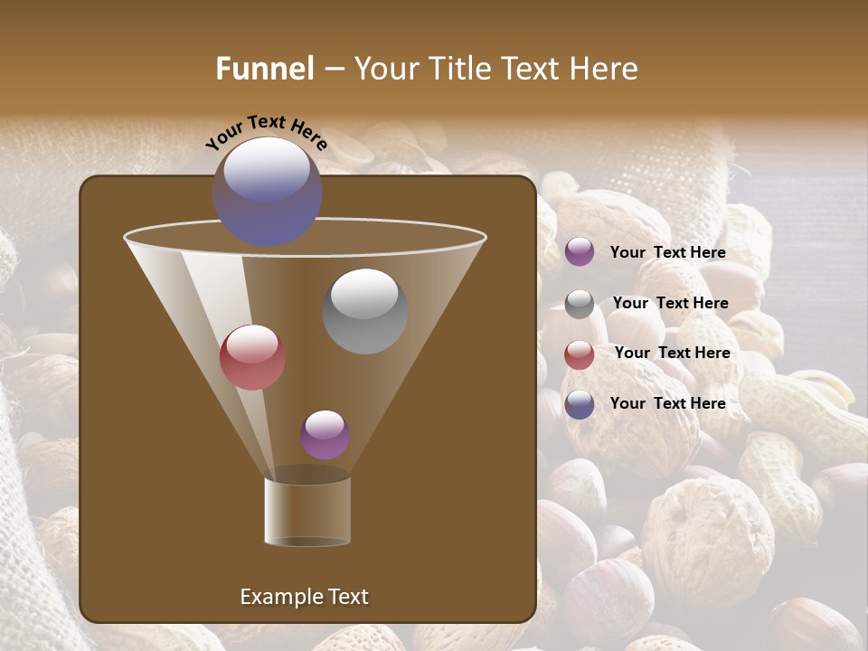 A Sack Full Of Nuts On A Wooden Table PowerPoint Template