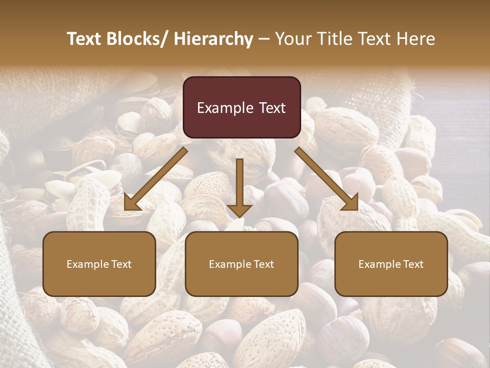 A Sack Full Of Nuts On A Wooden Table PowerPoint Template