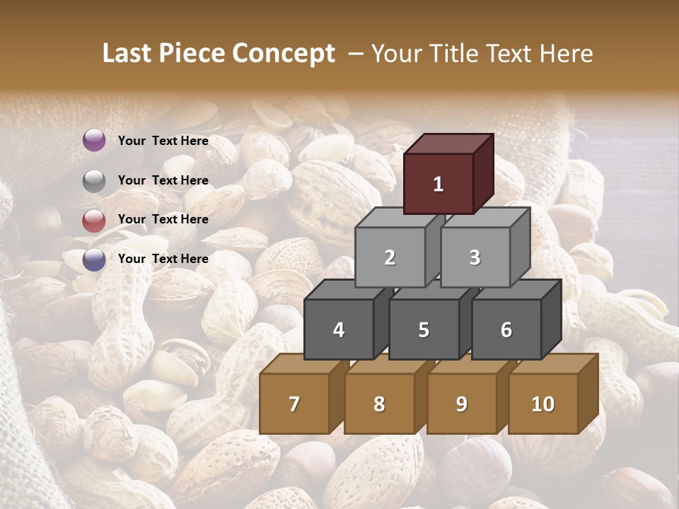 A Sack Full Of Nuts On A Wooden Table PowerPoint Template