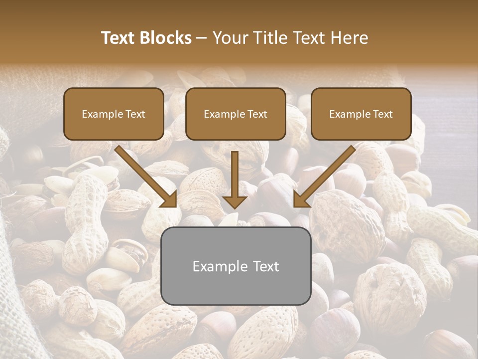 A Sack Full Of Nuts On A Wooden Table PowerPoint Template