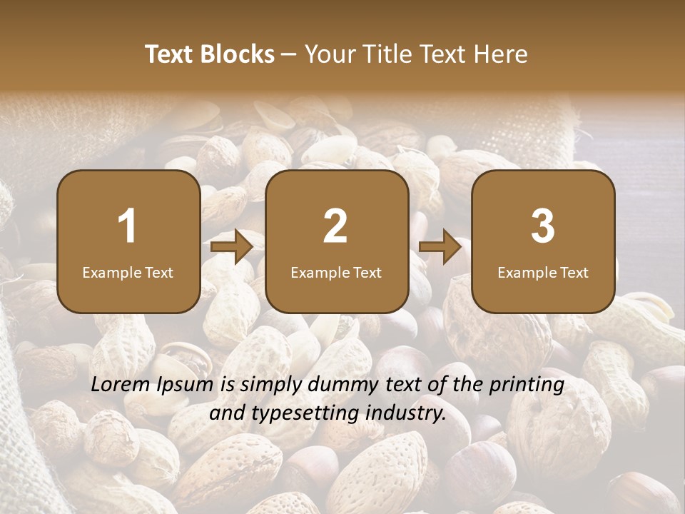 A Sack Full Of Nuts On A Wooden Table PowerPoint Template