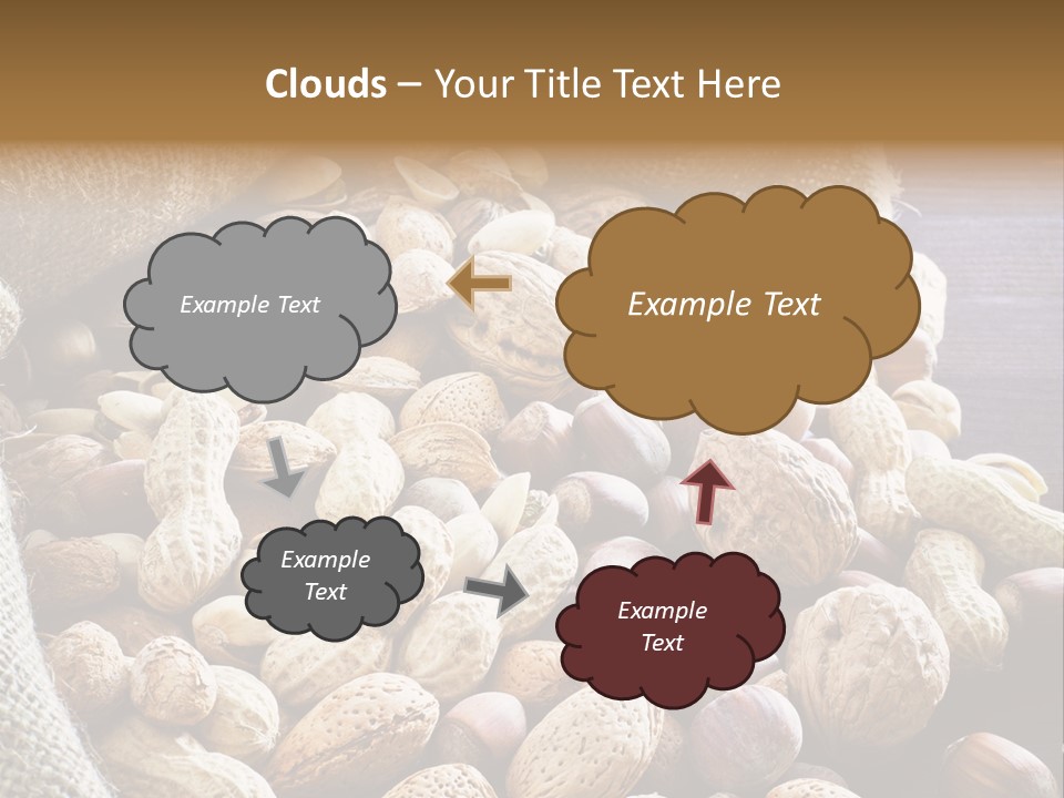 A Sack Full Of Nuts On A Wooden Table PowerPoint Template