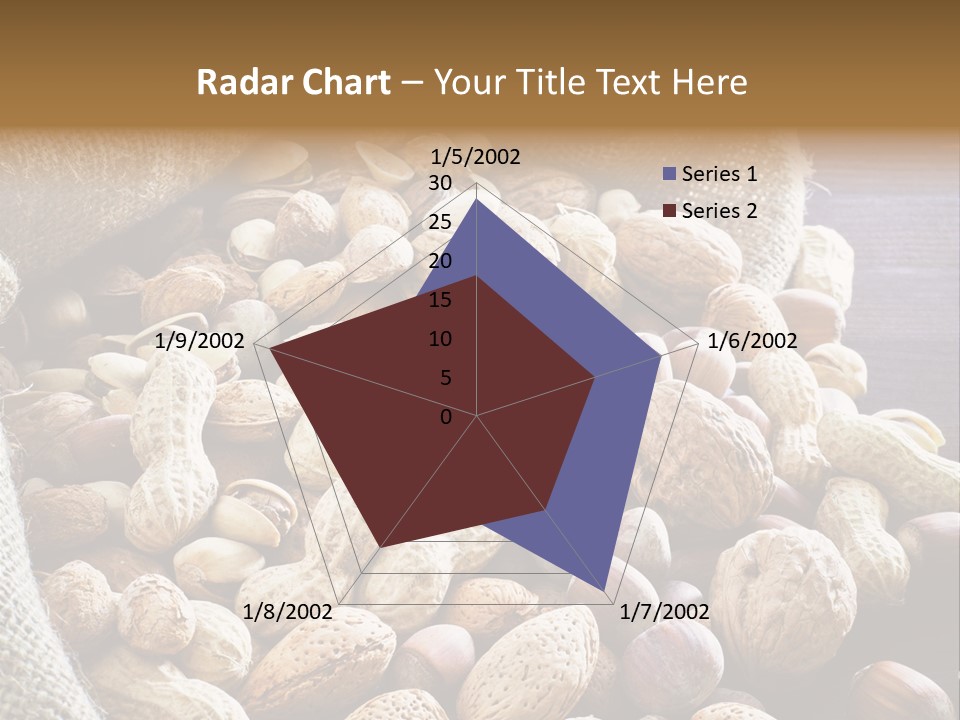 A Sack Full Of Nuts On A Wooden Table PowerPoint Template