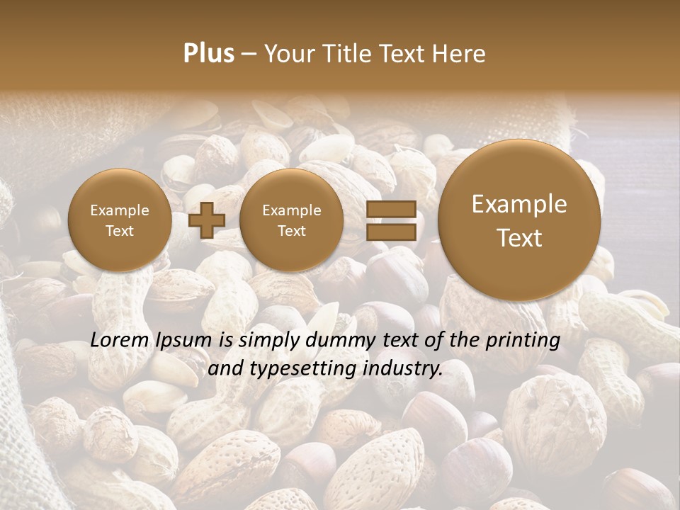 A Sack Full Of Nuts On A Wooden Table PowerPoint Template