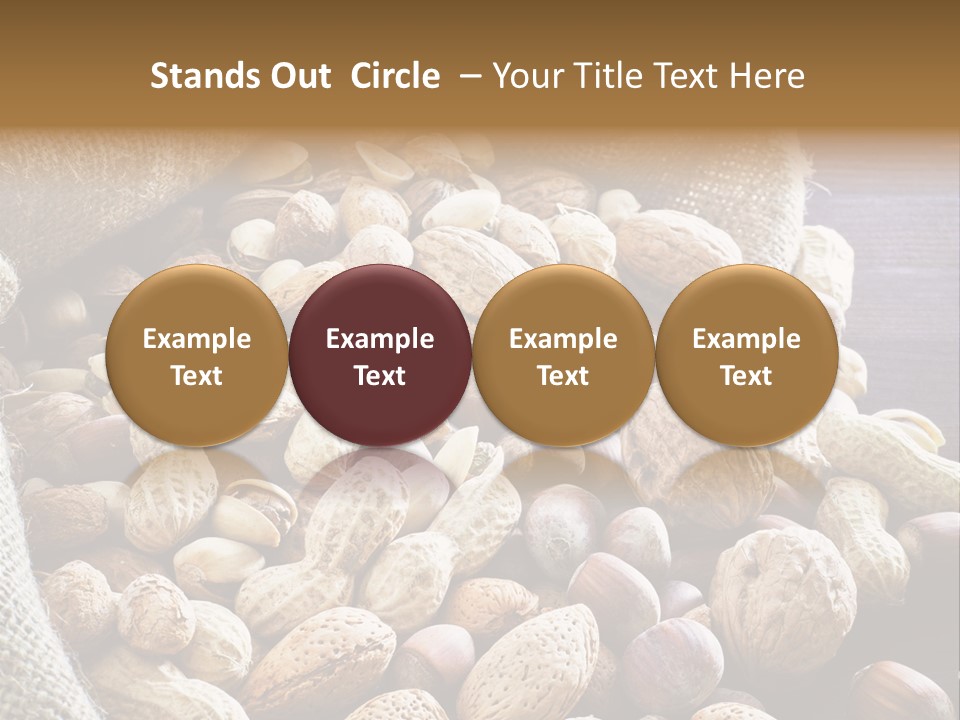 A Sack Full Of Nuts On A Wooden Table PowerPoint Template