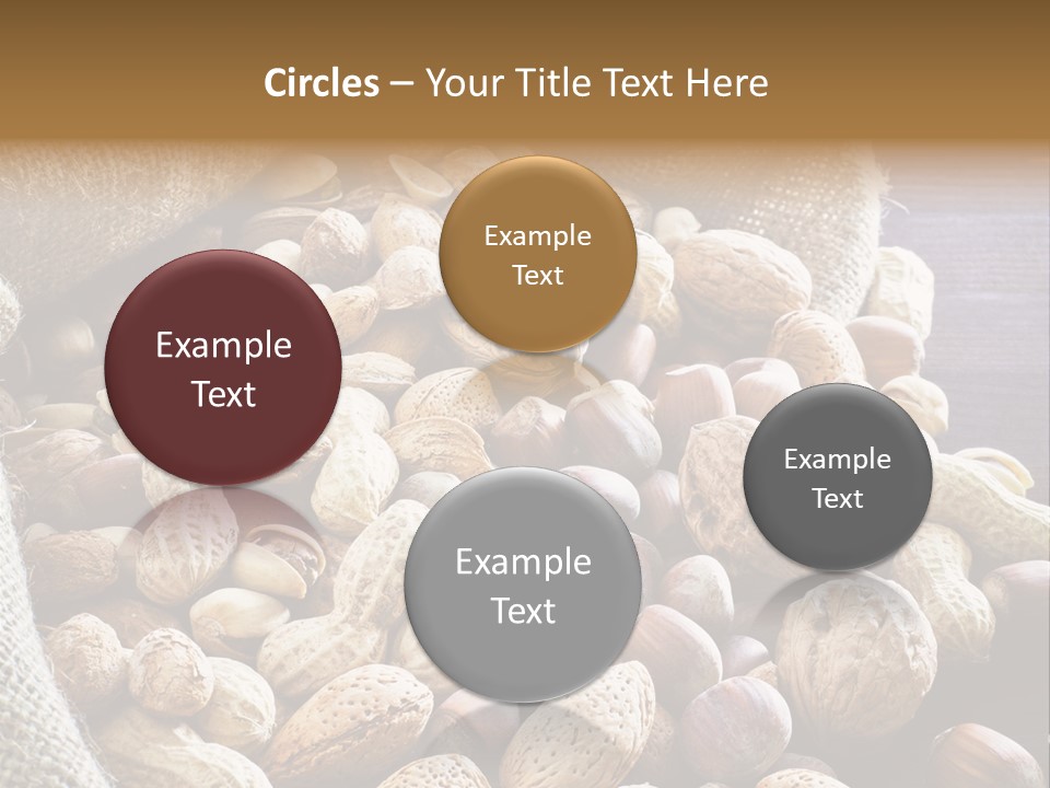 A Sack Full Of Nuts On A Wooden Table PowerPoint Template