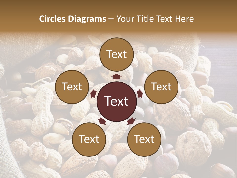 A Sack Full Of Nuts On A Wooden Table PowerPoint Template
