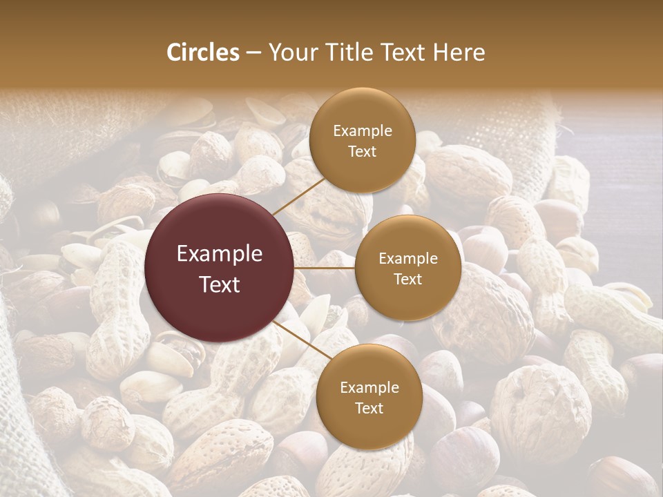 A Sack Full Of Nuts On A Wooden Table PowerPoint Template