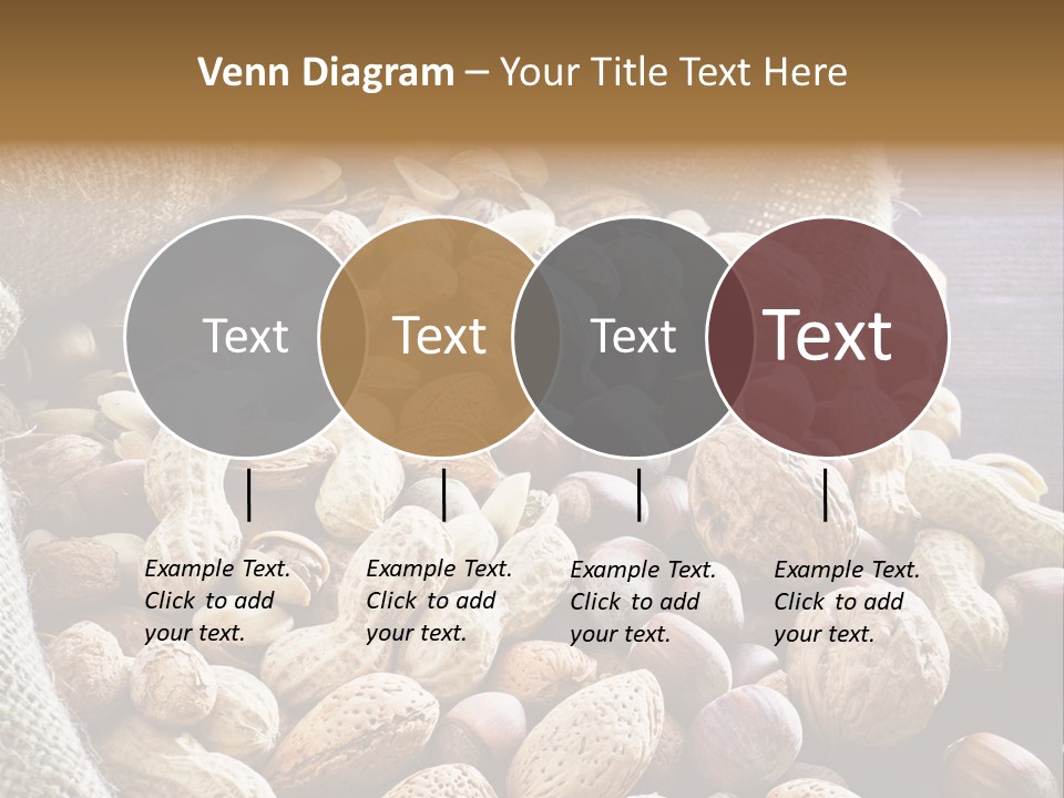 A Sack Full Of Nuts On A Wooden Table PowerPoint Template