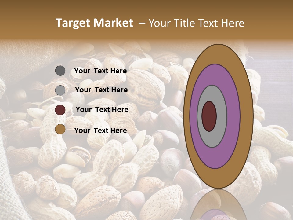 A Sack Full Of Nuts On A Wooden Table PowerPoint Template