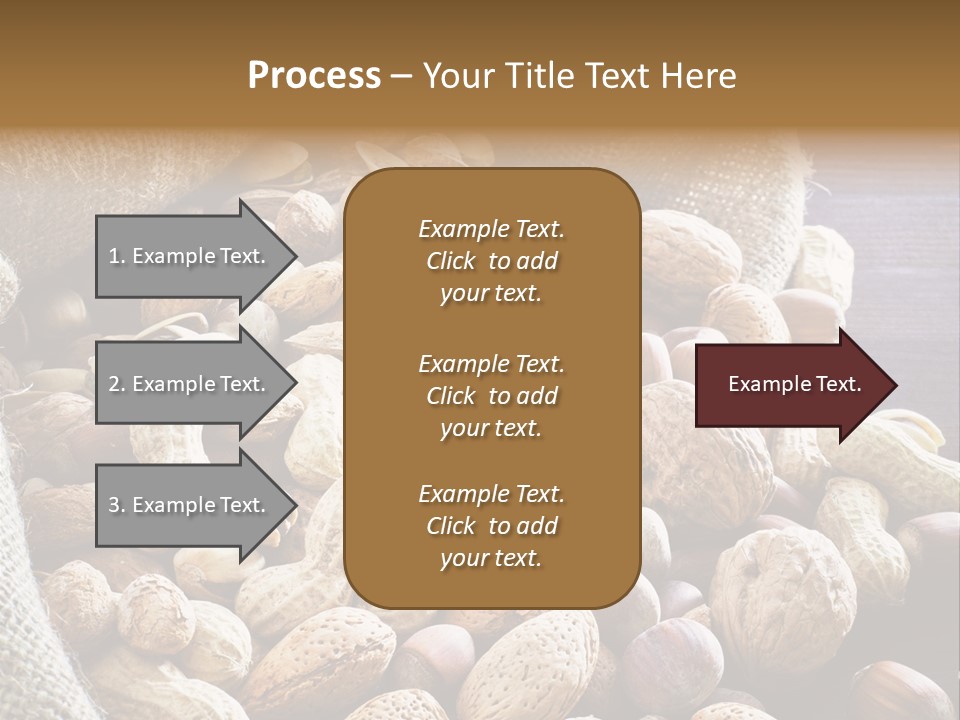 A Sack Full Of Nuts On A Wooden Table PowerPoint Template