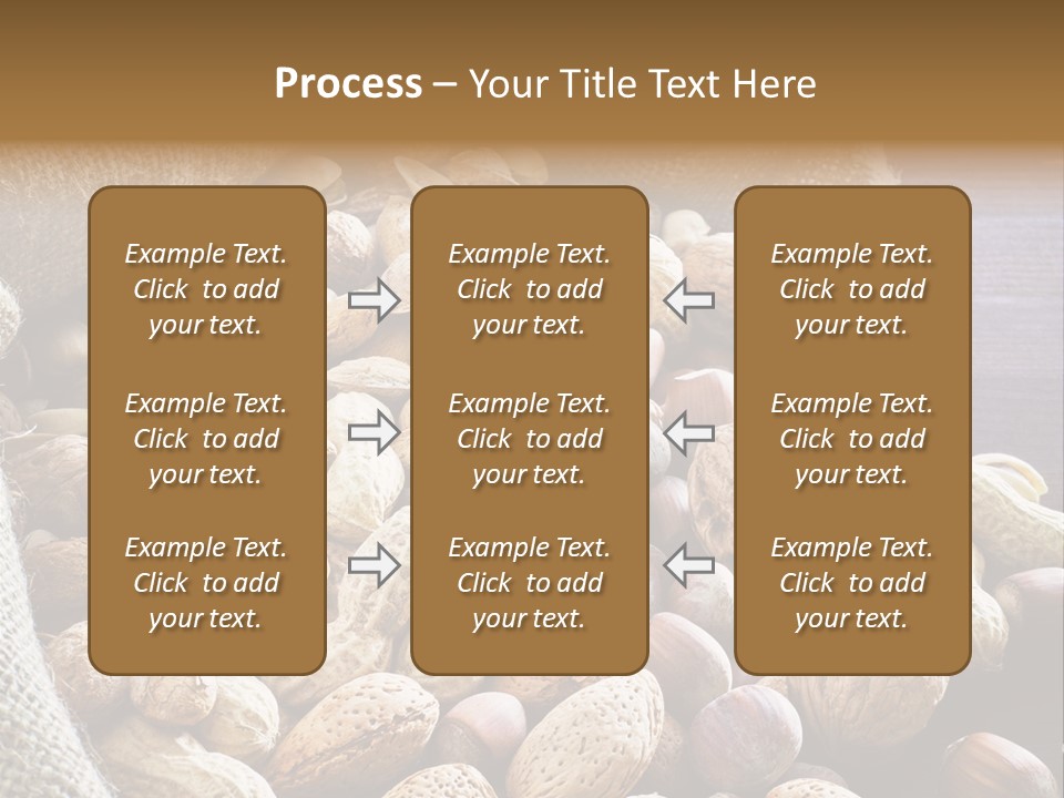 A Sack Full Of Nuts On A Wooden Table PowerPoint Template