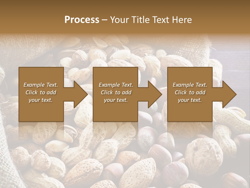 A Sack Full Of Nuts On A Wooden Table PowerPoint Template