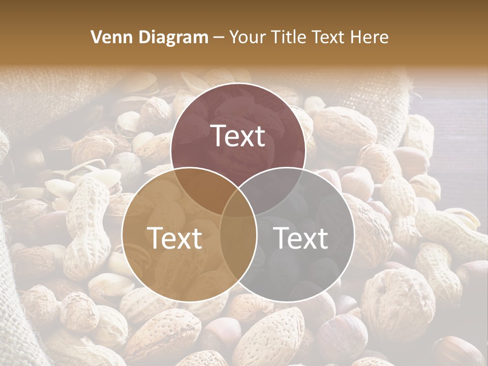A Sack Full Of Nuts On A Wooden Table PowerPoint Template