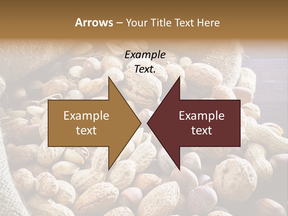 A Sack Full Of Nuts On A Wooden Table PowerPoint Template