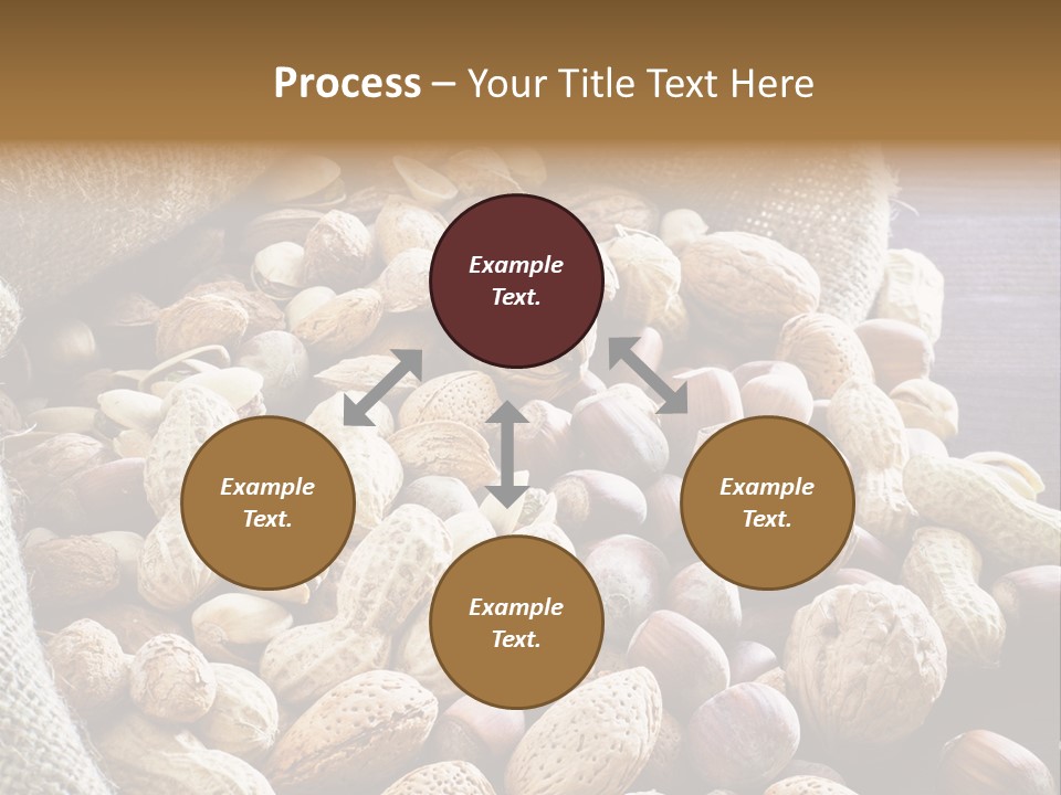 A Sack Full Of Nuts On A Wooden Table PowerPoint Template
