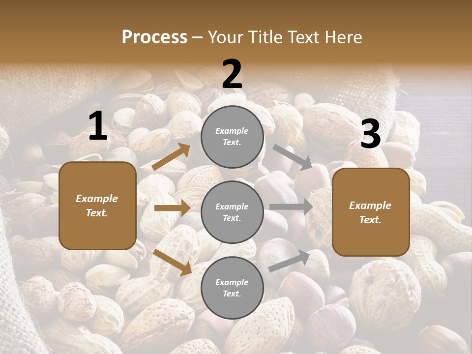 A Sack Full Of Nuts On A Wooden Table PowerPoint Template