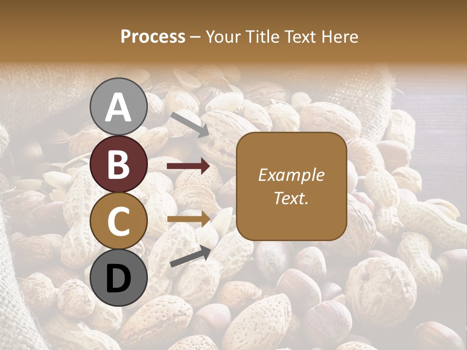 A Sack Full Of Nuts On A Wooden Table PowerPoint Template