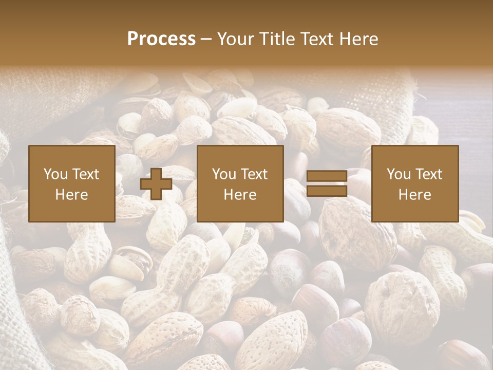 A Sack Full Of Nuts On A Wooden Table PowerPoint Template
