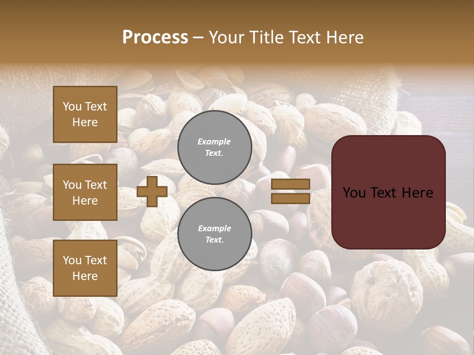 A Sack Full Of Nuts On A Wooden Table PowerPoint Template