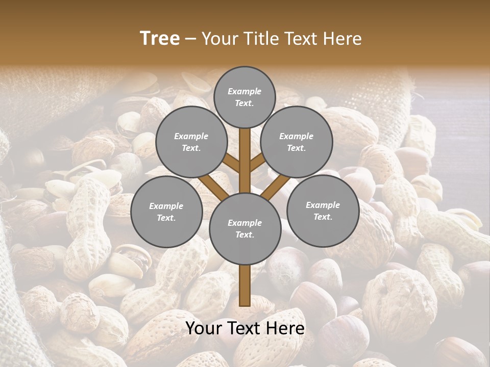 A Sack Full Of Nuts On A Wooden Table PowerPoint Template