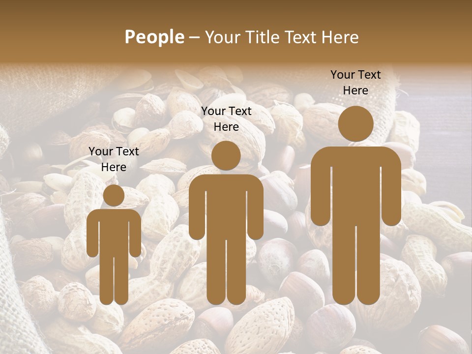 A Sack Full Of Nuts On A Wooden Table PowerPoint Template