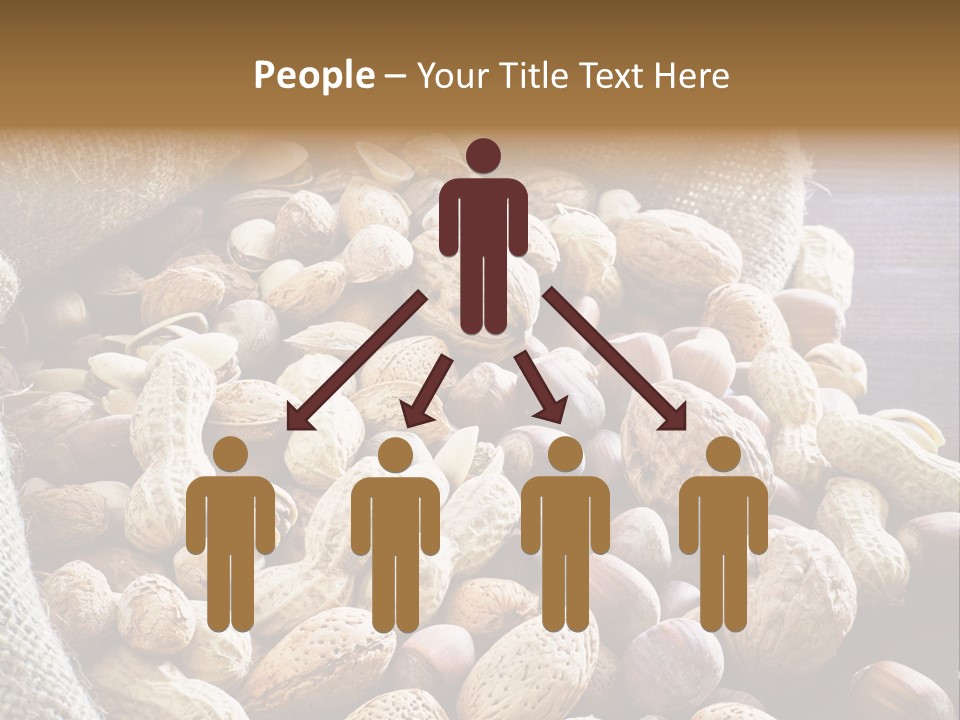 A Sack Full Of Nuts On A Wooden Table PowerPoint Template