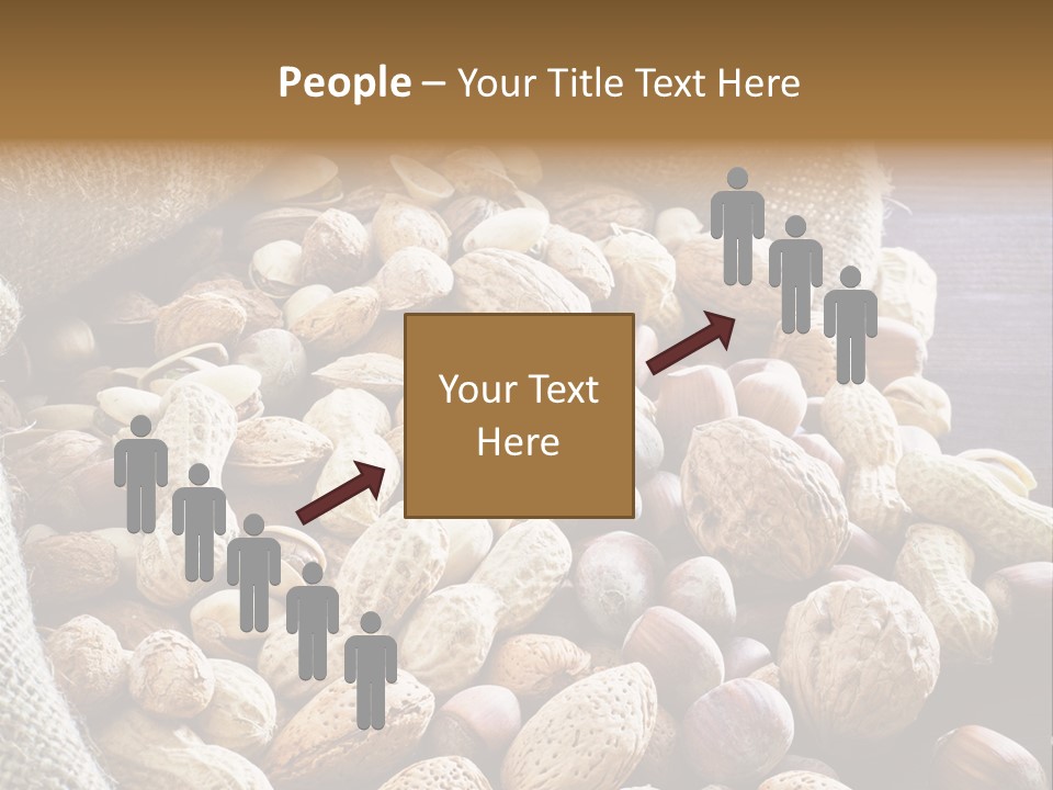 A Sack Full Of Nuts On A Wooden Table PowerPoint Template