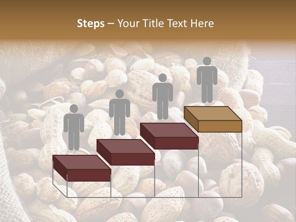 A Sack Full Of Nuts On A Wooden Table PowerPoint Template