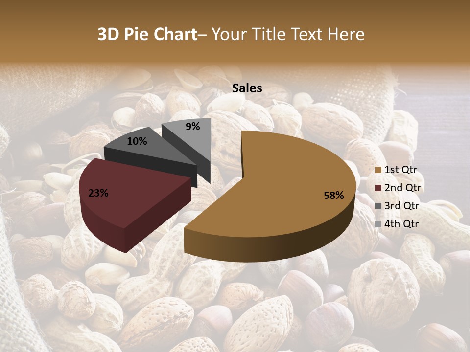 A Sack Full Of Nuts On A Wooden Table PowerPoint Template