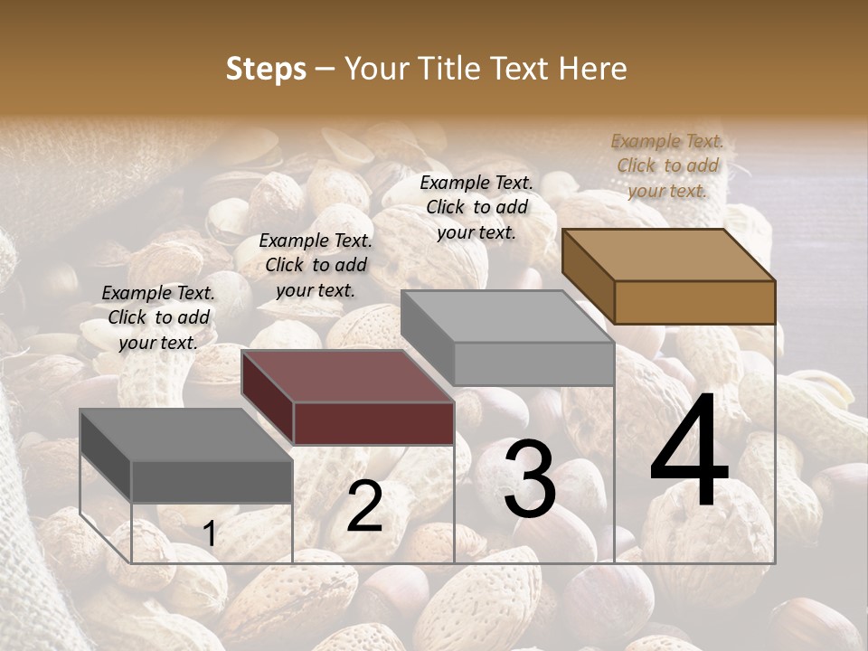 A Sack Full Of Nuts On A Wooden Table PowerPoint Template