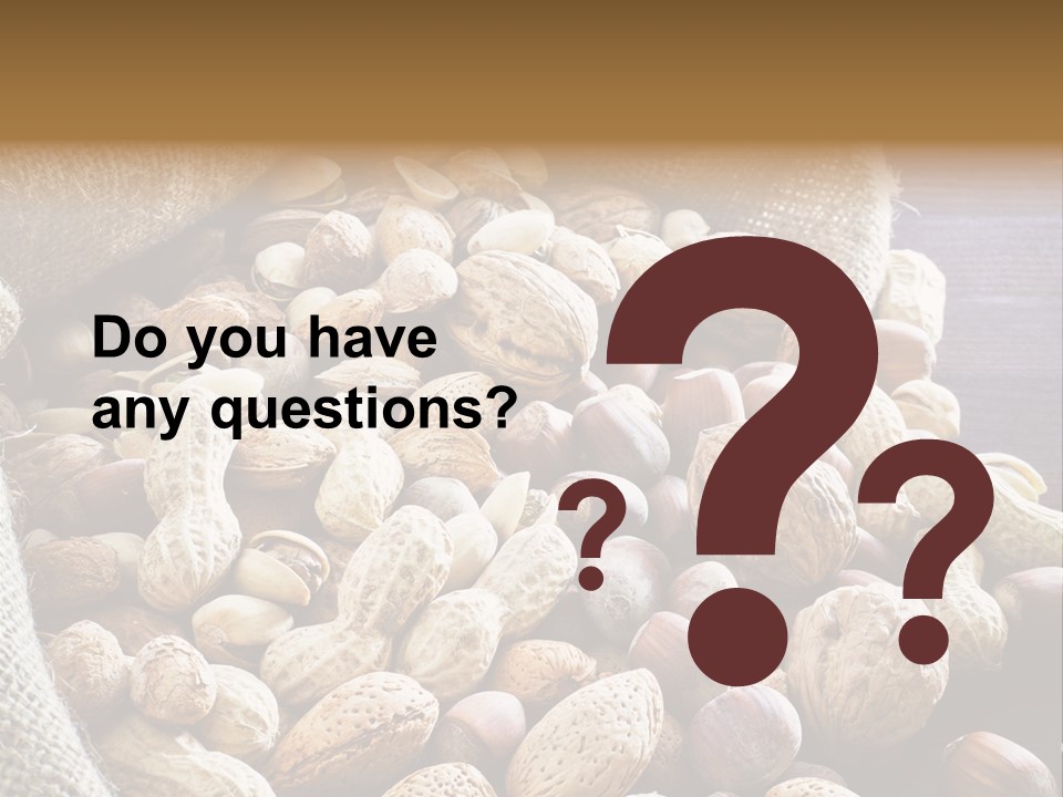 A Sack Full Of Nuts On A Wooden Table PowerPoint Template