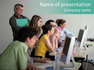 Class Monitor Network PowerPoint Template