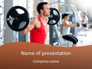 Male Indoor Dumbbell PowerPoint Template